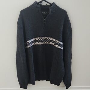 Eddie Bauer Mid Zip Navy Sweater